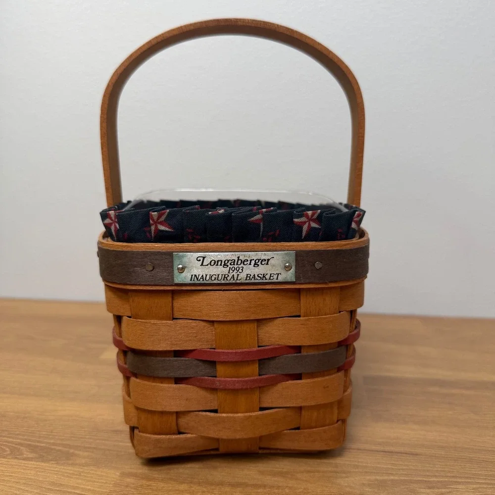 Longaberger 1993 Inaugural Basket with Liner and Protector 11461 Handwoven USA